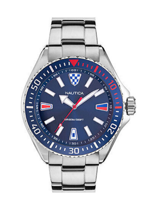 Nautica Crandon Park Men's Watch 46mm Battery with Metal Bracelet Blue / Silver