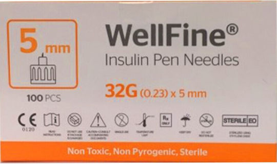 Ambitas WellFine Insulin Pen Βελόνες Ινσουλίνης 32G x 5mm 3ml 100τμχ
