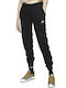 Nike Sportswear Essential Talie înaltă Pantaloni de trening pentru femei cu cauciuc Negru Fleece