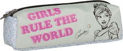 Graffiti Princess Teen Cinderella Pencil Case Barrel with 1 Compartment Beige