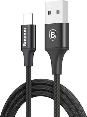Baseus Rapid Braided USB 2.0 Cable USB-C male - USB-A male Black 1m (CATSU-B01)