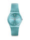 Swatch Дамски Часовник 34мм Кварцов с Тюркоазена Каучукова Каишка