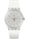 Swatch Bricablanc Damen Uhr mit Weiß Kautschukarmband