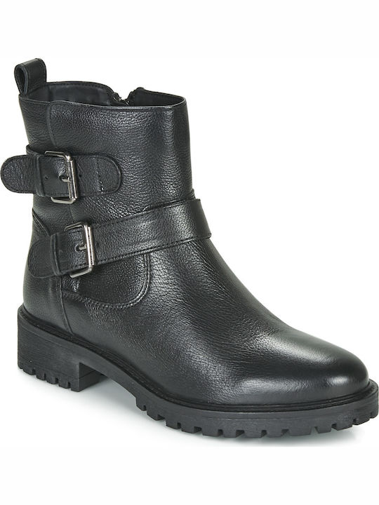 Geox D Hoara Biker Μποτάκια Μαύρα