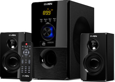 Sven Ηχοσύστημα 2.1 MS-2050 55W με Digital Media Player και Bluetooth Μαύρο