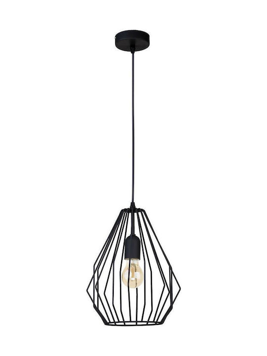 TK Lighting Brylant Lustră Negru cu frânghie pe...