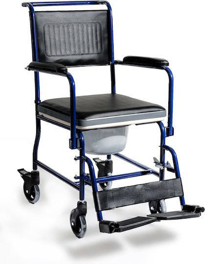 Alfa Care AC-32 Αναπηρικό Αμαξίδιο Μπάνιου με Απλή Πλάτη 45cm 10-504-027 Μπλε