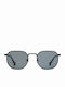 Hawkers Sixgon Herren Sonnenbrille mit Schwarz Metall Gestell und Schwarz Linse HKRS2034