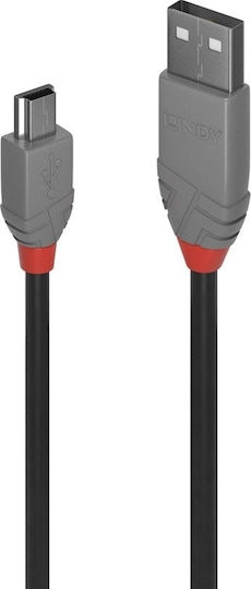Lindy USB 2.0 Kabel Mini-USB-B-Stecker - USB-A-Stecker Schwarz 5m 36725