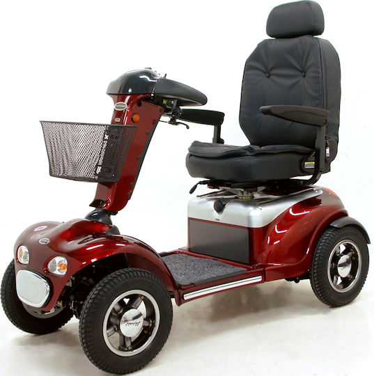 Shoprider DAKAR 889XLSBF 4WD TÜV Ready Folding Wheelchair Scooter with Simple Back Red
