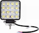 Squareς Waterproof Headlights Car LED Universal 12 / 24V 48W 8.4cm 1pcs