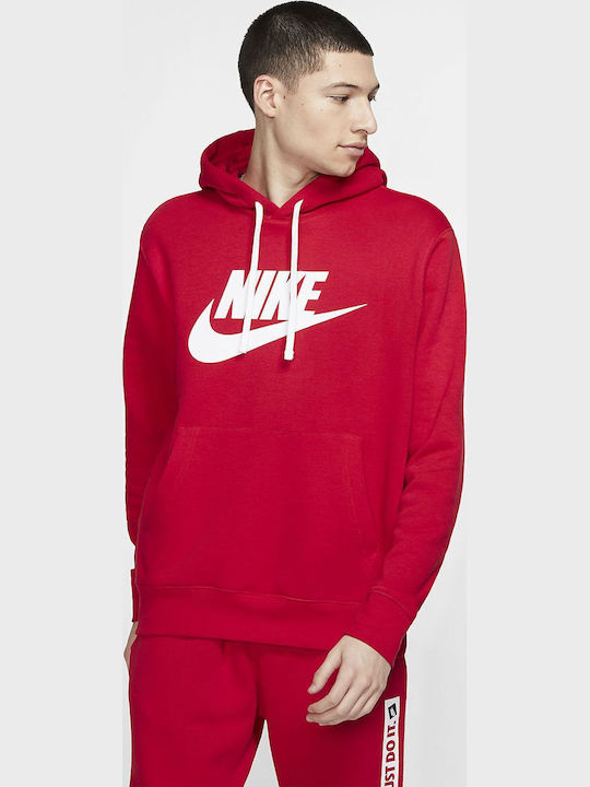 Nike Club Φούτερ με Κουκούλα University Red