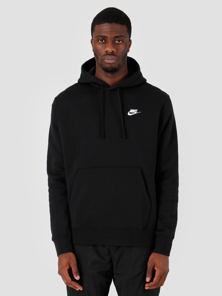 Nike Sportswear Club Men's Sweatshirt with Hood & Pockets Black BV2654 ...