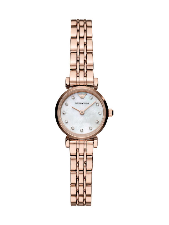 Emporio Armani Gianni T-bar Women's Watch with Pink Gold Metal Bracelet