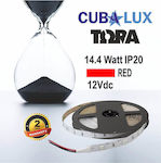 Cubalux Ταινία Led 3528 12V IP65 Κόκκινο 5m