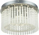 Globo Lighting Joyce Vintage Ceiling Light with Integrated LED and Crystals 37pcs Silver