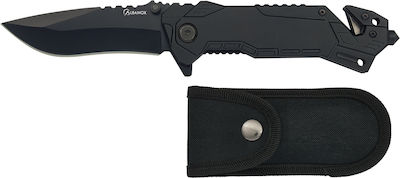 Martinez Albainox Security Taschenmesser Schwarz mit Klinge aus Rostfreier Stahl in Scheide