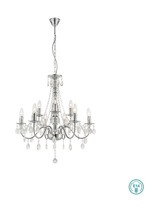 Globo Lighting William Candelabru 9xE14 cu Lumânări Transparent 63129-9