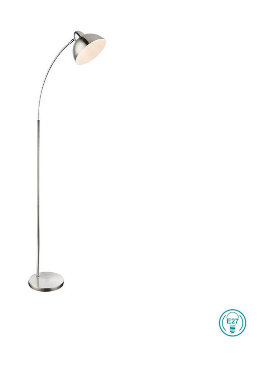 Globo Lighting Anita Floor Lamp H155xW23cm. with Socket for Bulb E27 Silver