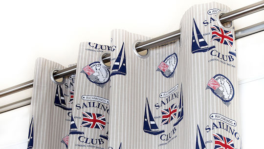 Mc Decor Κουρτίνα με Τρουκς Sailing Club Μπεζ 140x280εκ.