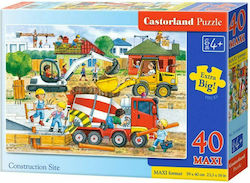 Puzzle pentru Copii Construction Day pentru 4++ Ani 40buc Castorland