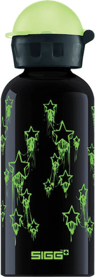 Sigg Glow Stars Детско Пагури за Вода от Алуминий с Изскачаща Капачка Черно 400мл