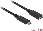 DeLock Regular USB 3.1 Cable USB-C male - USB-C female Μαύρο 1m (85533)