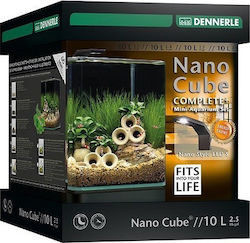 Dennerle Nano Cube Complete+LED Fish Aquarium Capacity 10lt with Lighting and 20x20x25cm. White