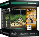 Dennerle Nano Cube Complete+LED Fish Aquarium Capacity 10lt with Lighting and 20x20x25cm White