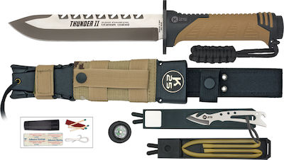 K25 Thunder II Нож Survival Кафяв с острие от Неръждаема стомана в калъф