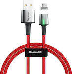 Baseus Zinc Braided / Magnetic USB 2.0 to micro USB Cable Κόκκινο 1m (CAMXC-A09)