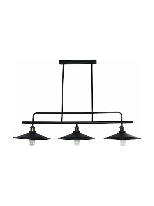 Home Lighting Dakar Pendant Light Three-Light Rail for Socket E27 Black