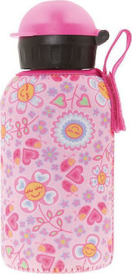 Laken Kids Aluminium Thermos Water Bottle Flowers Pink 350ml