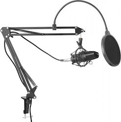 Yenkee Kondensator (Großmembran) Mikrofon 3.5mm YMC 1030 Shock Mounted/Clip-On-Montage für Studio