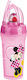 Kids Water Bottle Minnie Plastic with Straw Pink 450ml