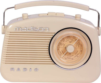 Madison MAD-VR60 Retro Tabletop Radio Battery with Bluetooth Beige