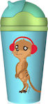 Chic Mic Kids Bamboo Water Bottle with Straw Turquoise 300ml