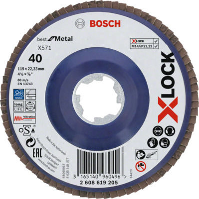 Bosch X-LOCK X571 Grinding Disc Metal 125mm G80