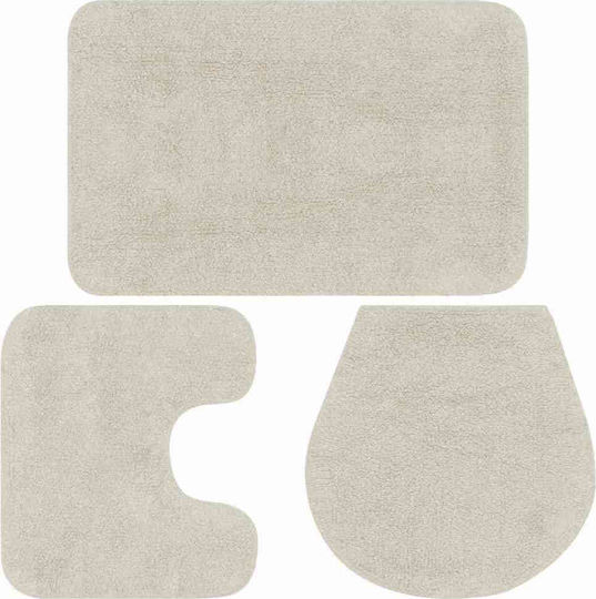 vidaXL Badematten Baumwoll-Set 133224 Weiß 3 Stück vidaXL Badematten Baumwoll-Set 133224 Weiß 3 Stück