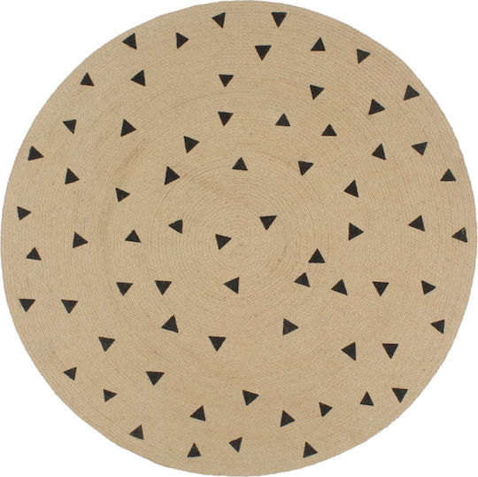 vidaXL Handmade Rug Round Summer Wicker Beige
