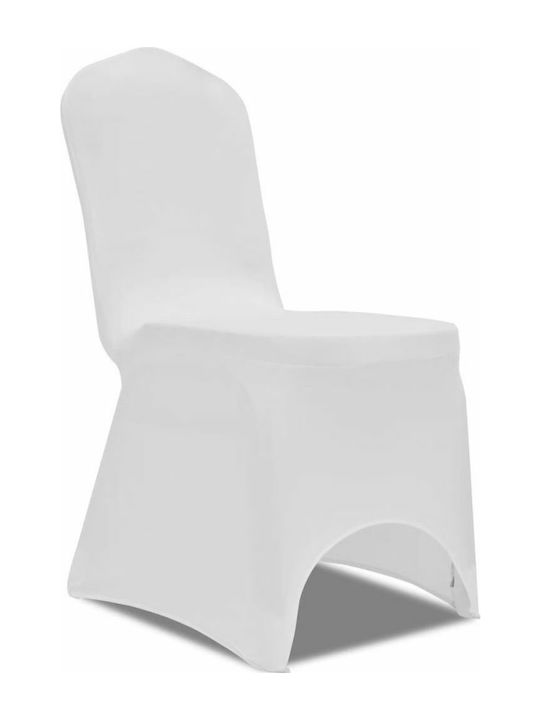 vidaXL Ελαστικό Κάλυμμα Καρέκλας Λευκό