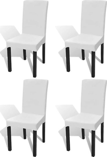 vidaXL Elastic Cover for Chair White 4pcs 131418