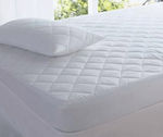 24home.gr Semi-Double Quilted Mattress Cover Fitted Καπιτονέ White 120x200cm