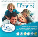 La Luna Semi-Double Waterproof Jersey Mattress Cover Fitted Flannel White 110x200+35cm