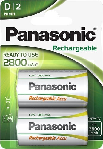 Panasonic Ready to Use Wiederaufladbare Batterien D Ni-MH 2800mAh 1.2V 2Stück