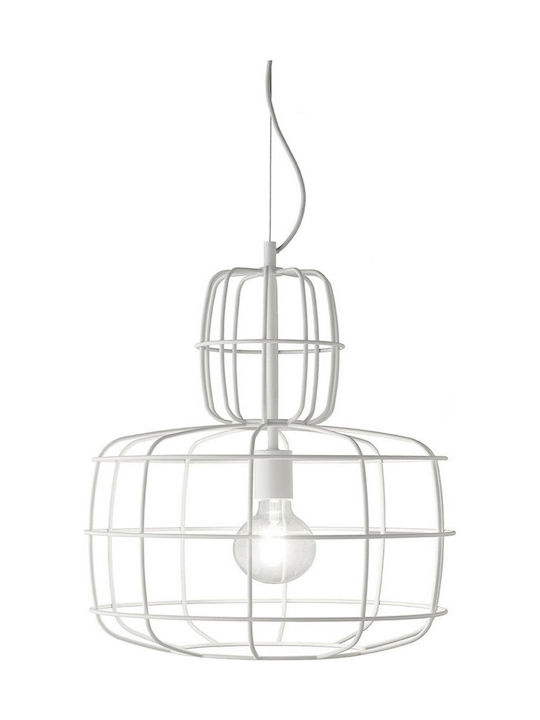 Ondaluce Sally 1 Pendant Light Single-Light Grid for Socket E27 White