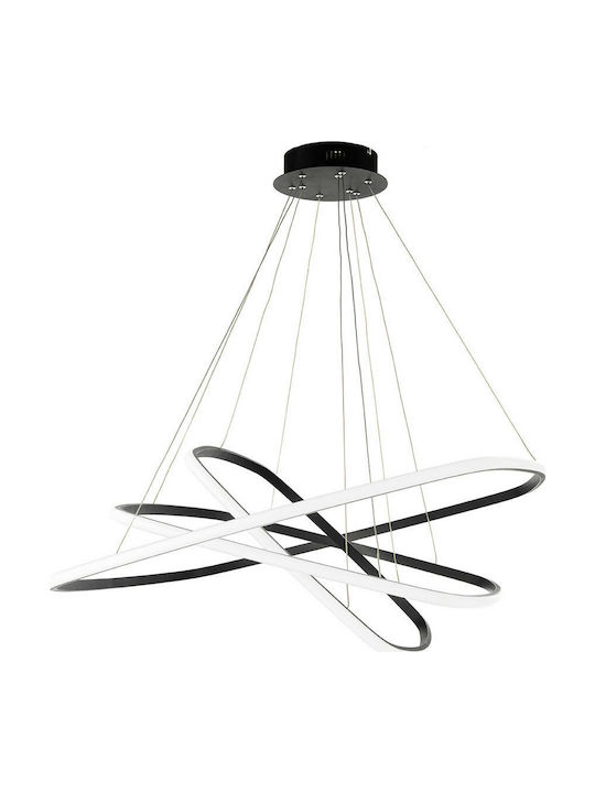 Ondaluce Quadra 3 Pendant Lamp with Built-in LED Black