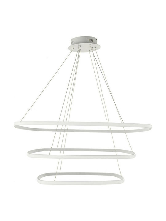 Ondaluce Quadra 3 Pendant Lamp with Built-in LED White