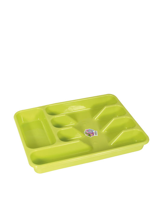 Hega Hogar Cutlery Drainer from Plastic in Green Color 33.5x26x4.5cm