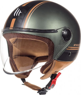 MT Street Jet Helmet ECE 22.05 900gr Entire Matt Brown/Gold